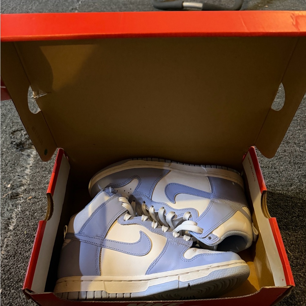 Nike Dunks High-Top Sneakers in Light blue and White